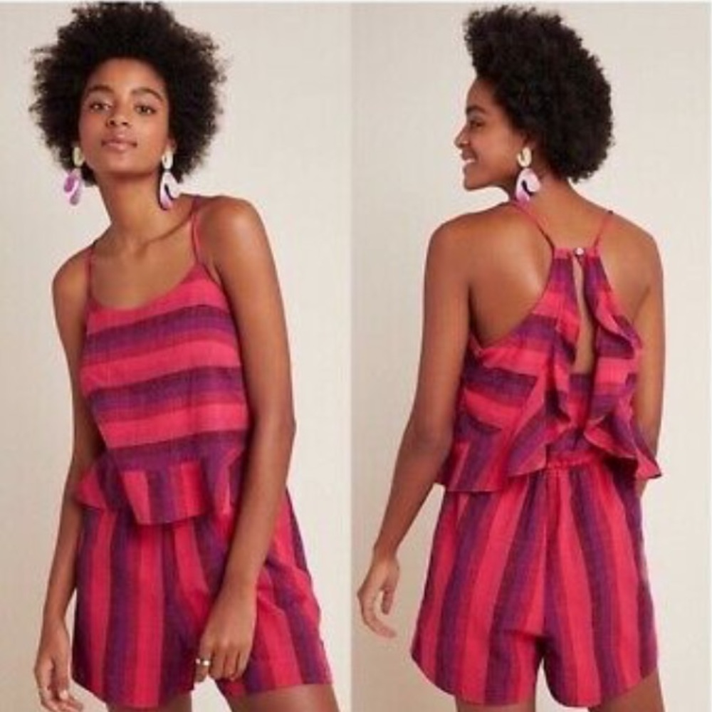NWT Anthropologie Amadi Melia Striped Romper S